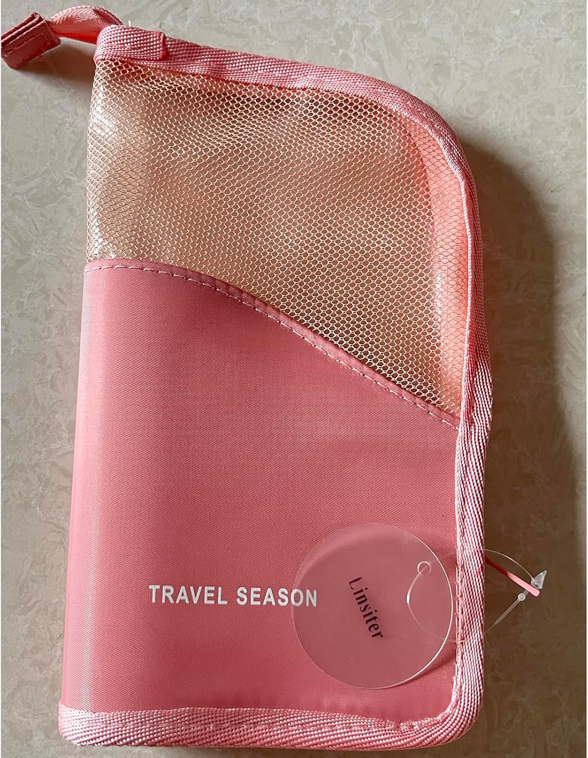 Makeup Brush Travel Case Stand Up, High Capacity Makeup Organizer Portable Travel Makeup Brush Holder (Pink)