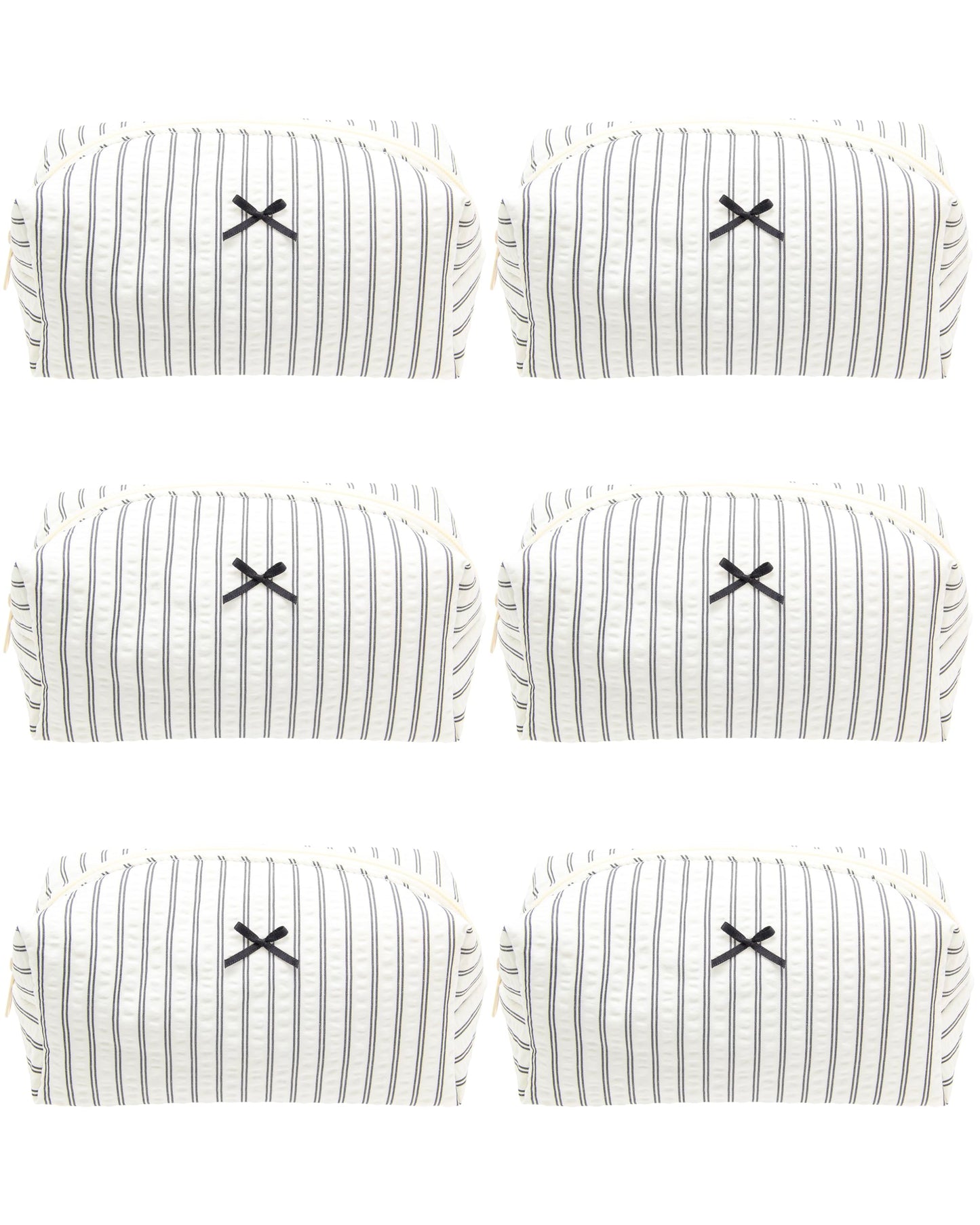 PAZIMIIK Cozy Makeup Bag for Women,Zipper Cosmetic Pouch,Stripe Blue