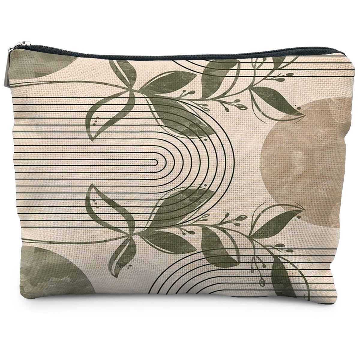 Boho Makeup Bag Gifts for Women, Sunset Leaf Aesthetic Makeup Pouch
