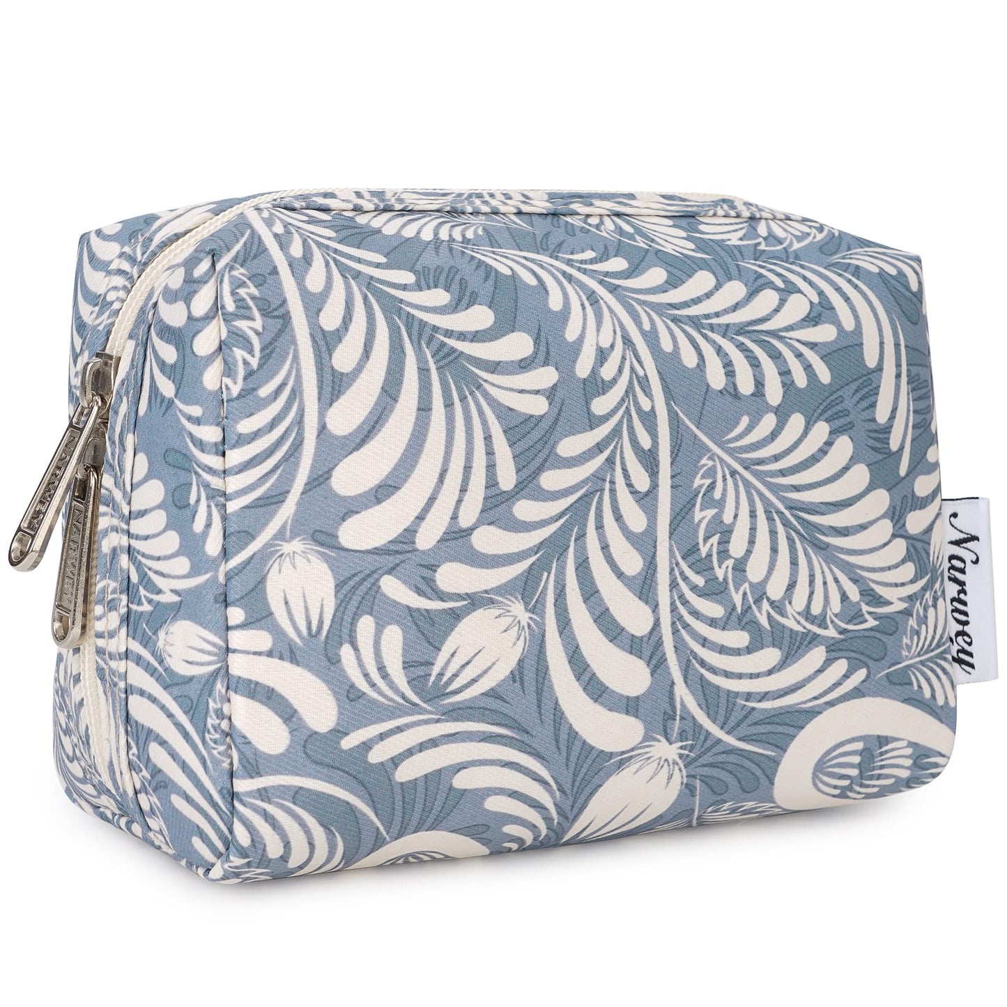 Narwey Checkered Makeup Bag Travel Cosmetic Bag Organizer Toiletry Bag Make Up Bags with Compartments for Women Girls (Large, Light Checkerboard)