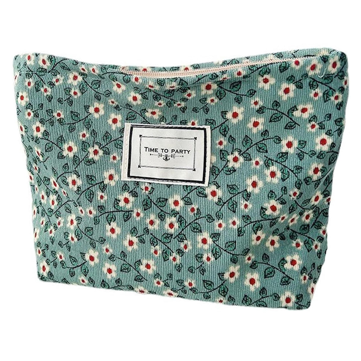 Cosmetic Bags for Women, Large Floral Makeup Bag for Purse, Dark Red Rose