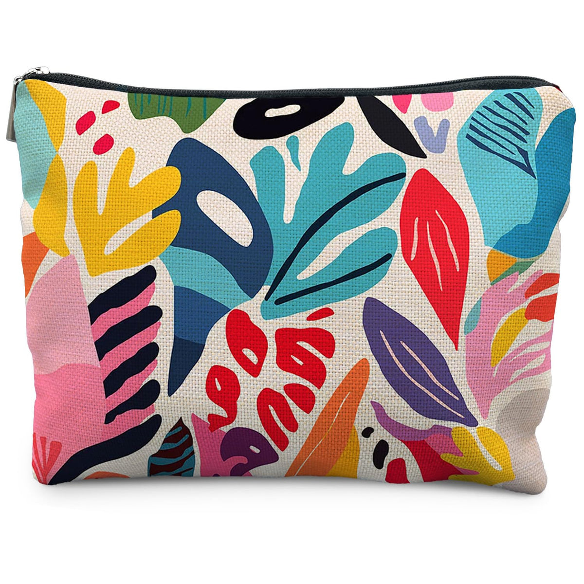 Boho Makeup Bag Gifts for Women, Sunset Leaf Aesthetic Makeup Pouch