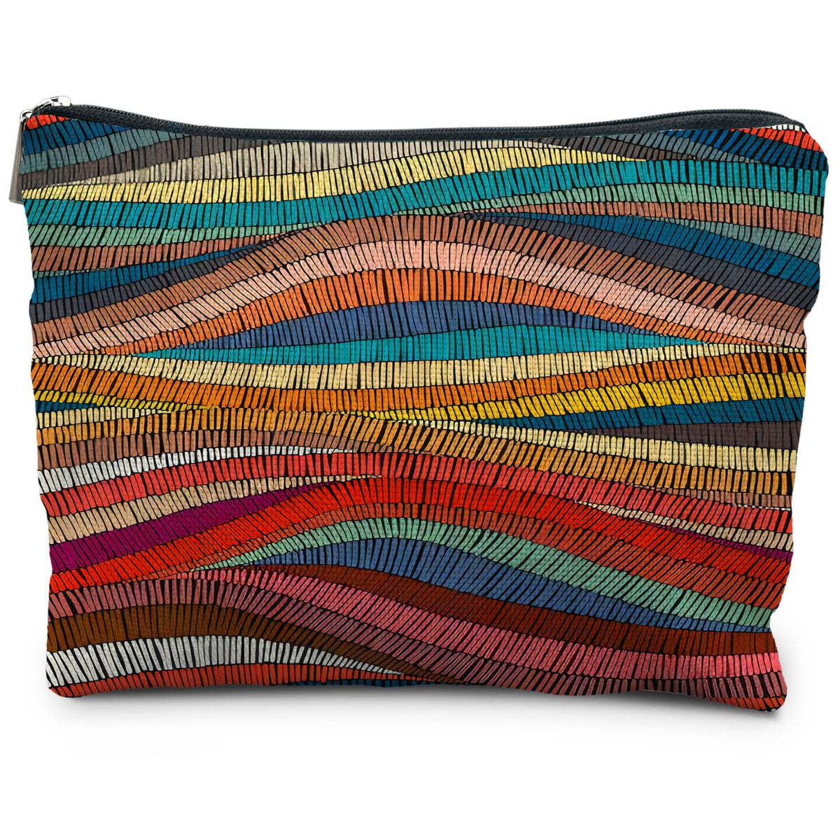 Boho Makeup Bag Gifts for Women, Sunset Leaf Aesthetic Makeup Pouch