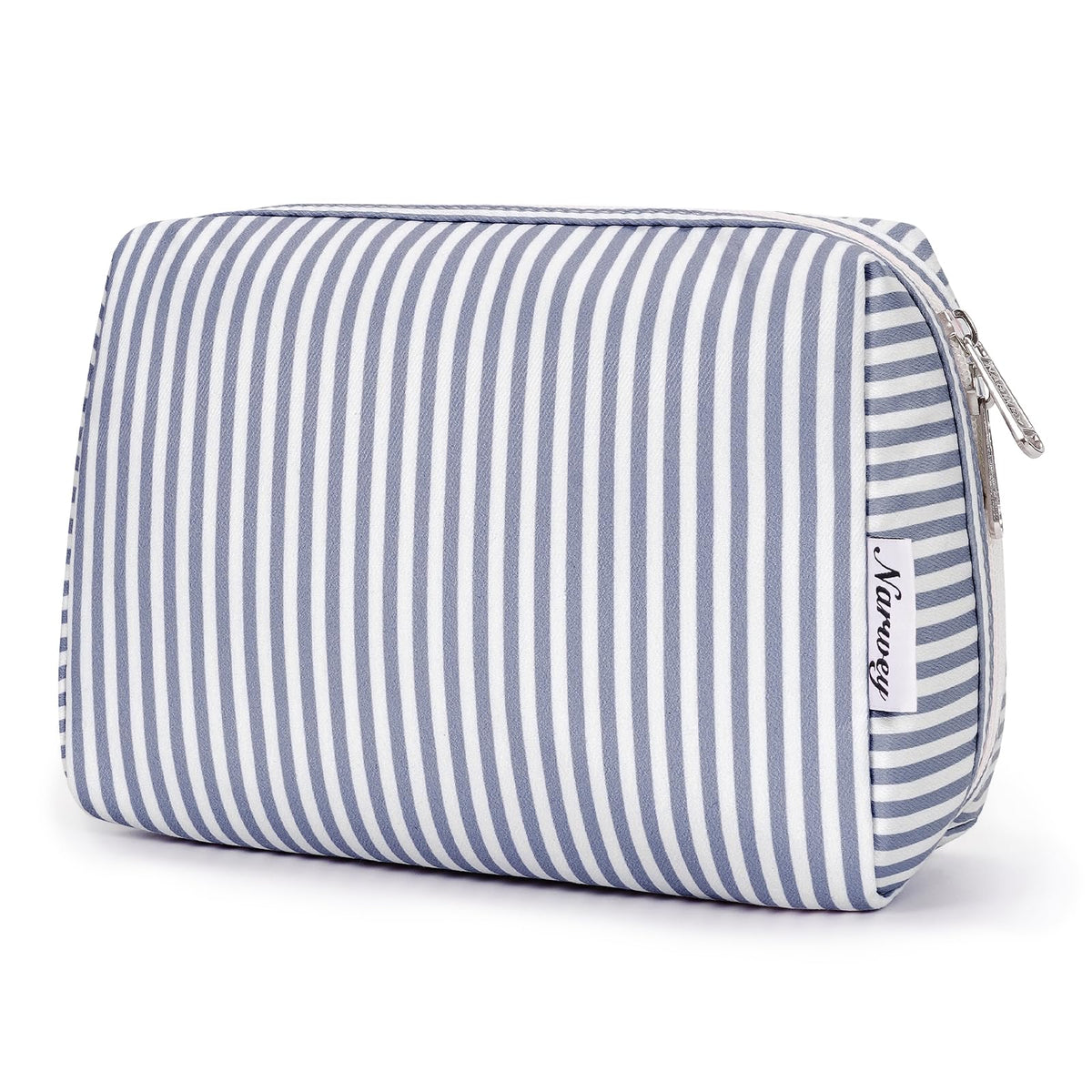 Narwey Checkered Makeup Bag Travel Cosmetic Bag Organizer Toiletry Bag Make Up Bags with Compartments for Women Girls (Large, Light Checkerboard)