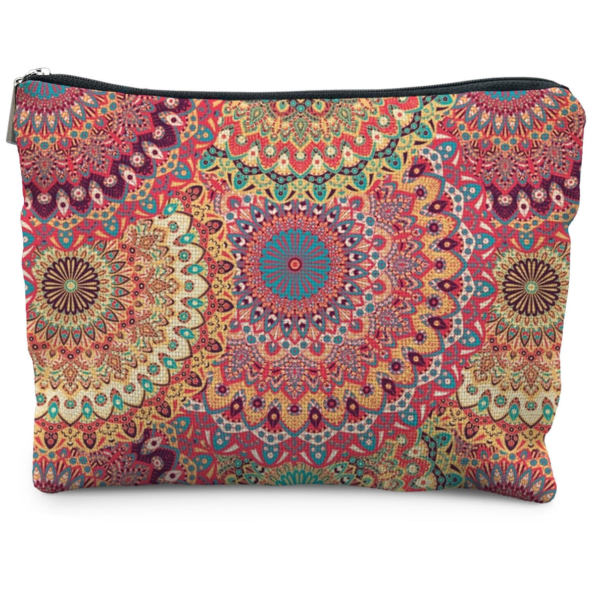Boho Makeup Bag Gifts for Women, Sunset Leaf Aesthetic Makeup Pouch