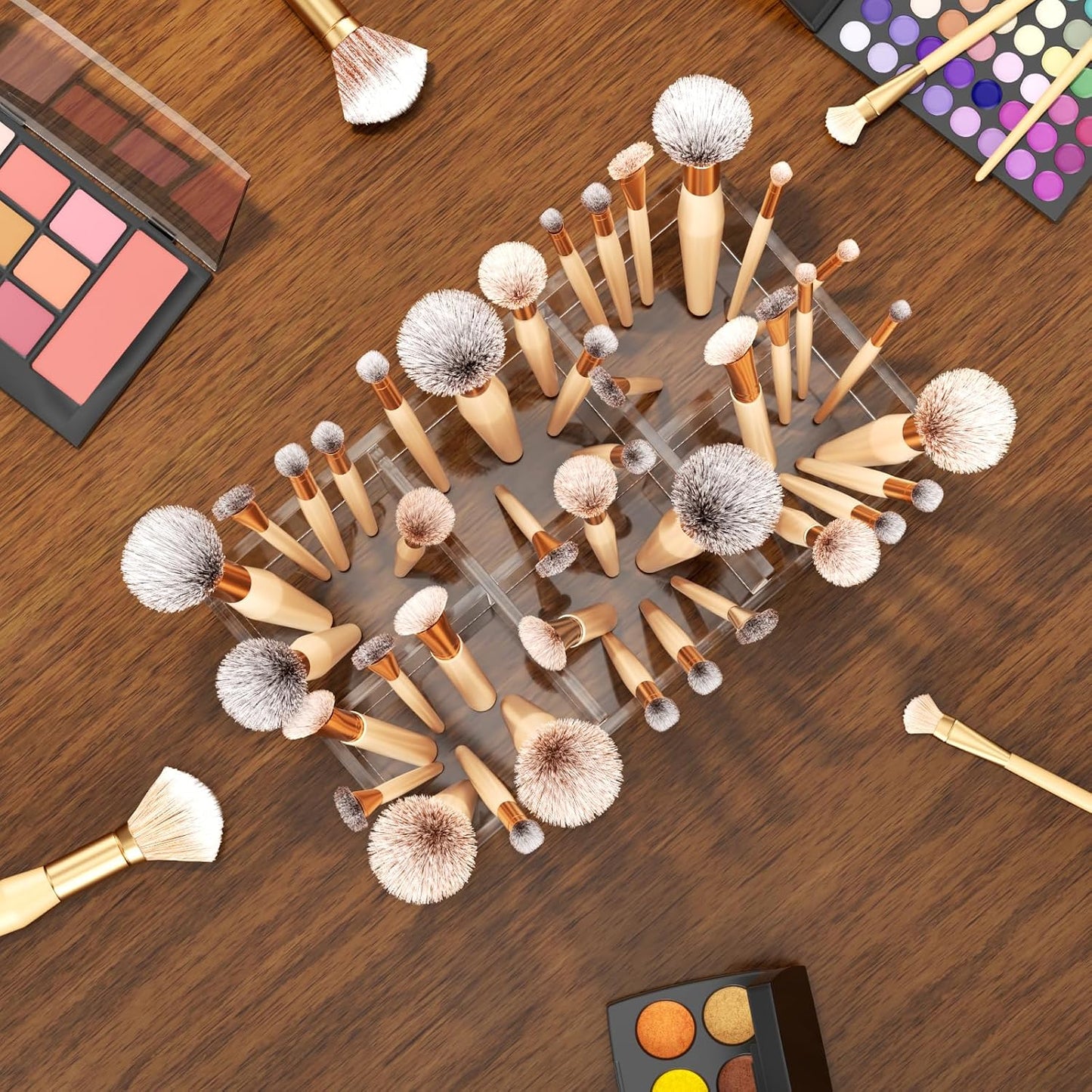 HIIMIEI Clear Makeup Brush Holder Organizer