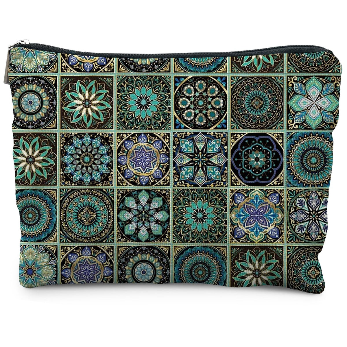 Boho Makeup Bag Gifts for Women, Sunset Leaf Aesthetic Makeup Pouch