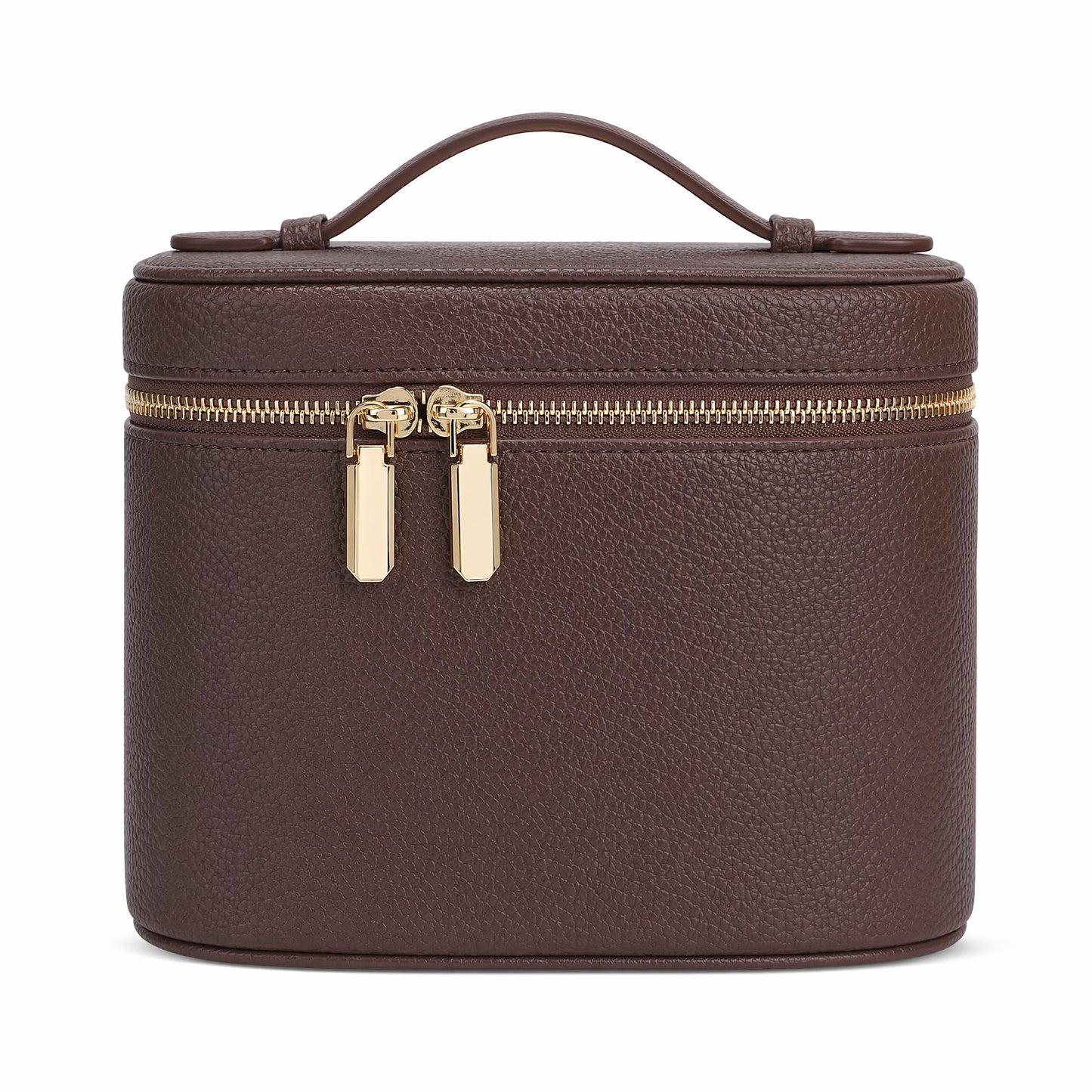 Cosmetic Case, Leather Makeup Bag, Portable Handheld Makeup Case, Detachable Compartments