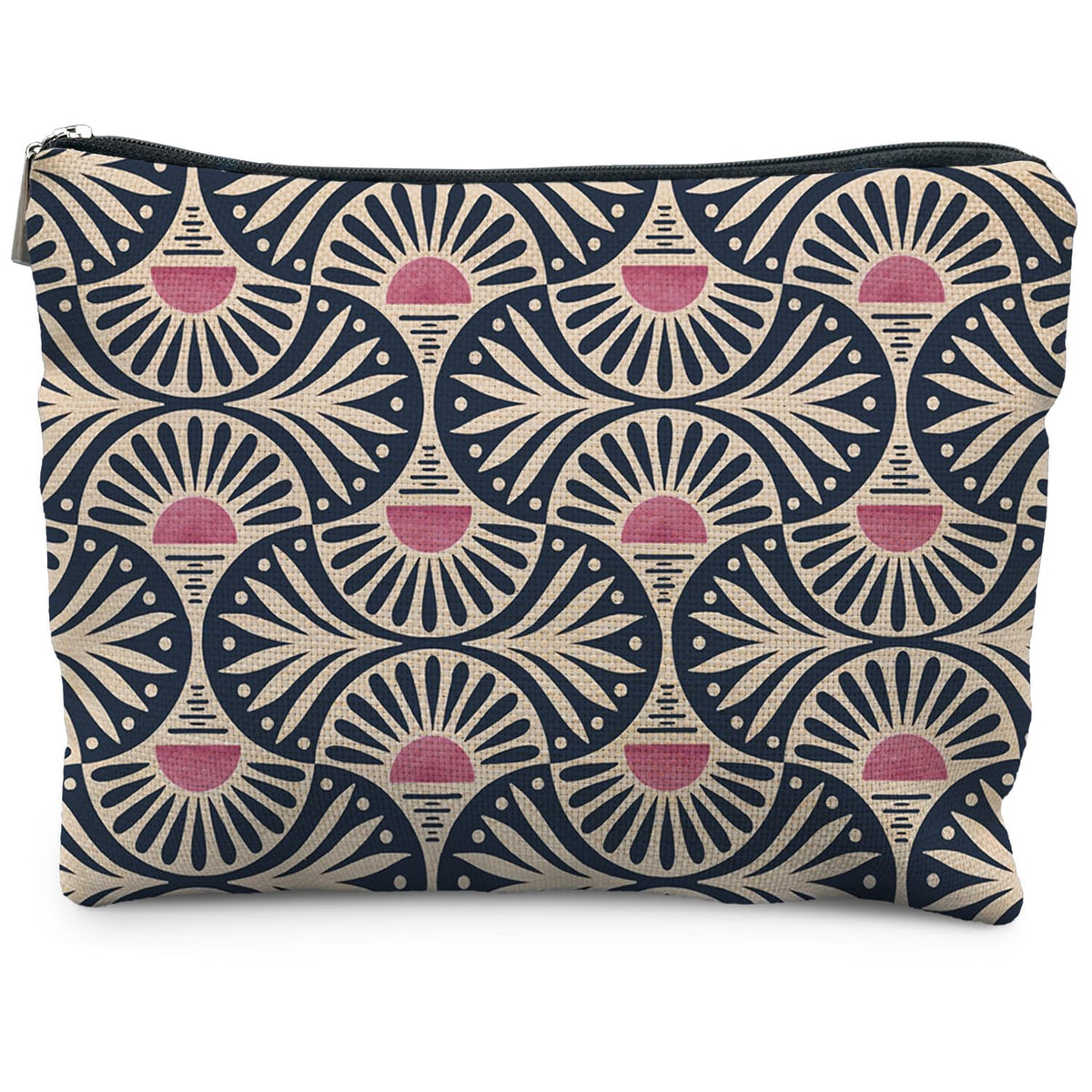 Boho Makeup Bag Gifts for Women, Sunset Leaf Aesthetic Makeup Pouch