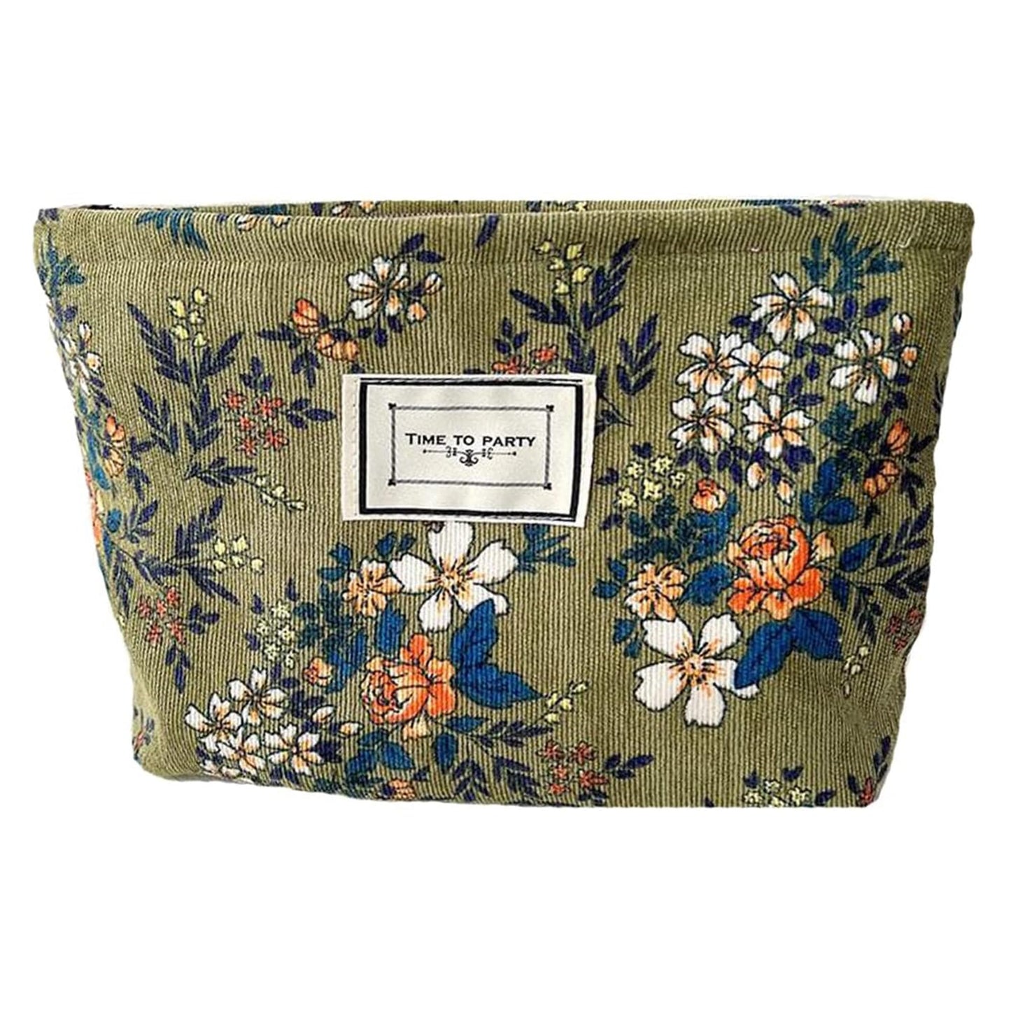 Cosmetic Bags for Women, Large Floral Makeup Bag for Purse, Dark Red Rose