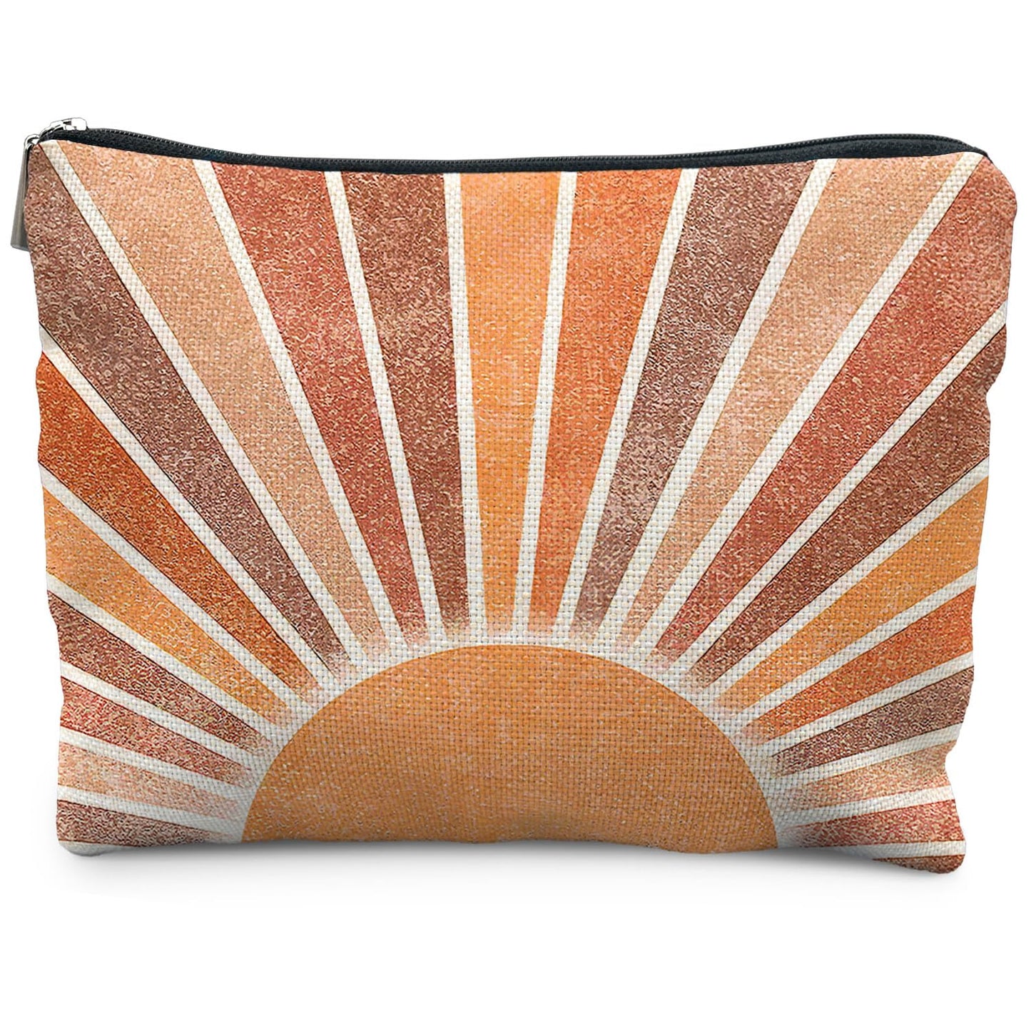 Boho Makeup Bag Gifts for Women, Sunset Leaf Aesthetic Makeup Pouch