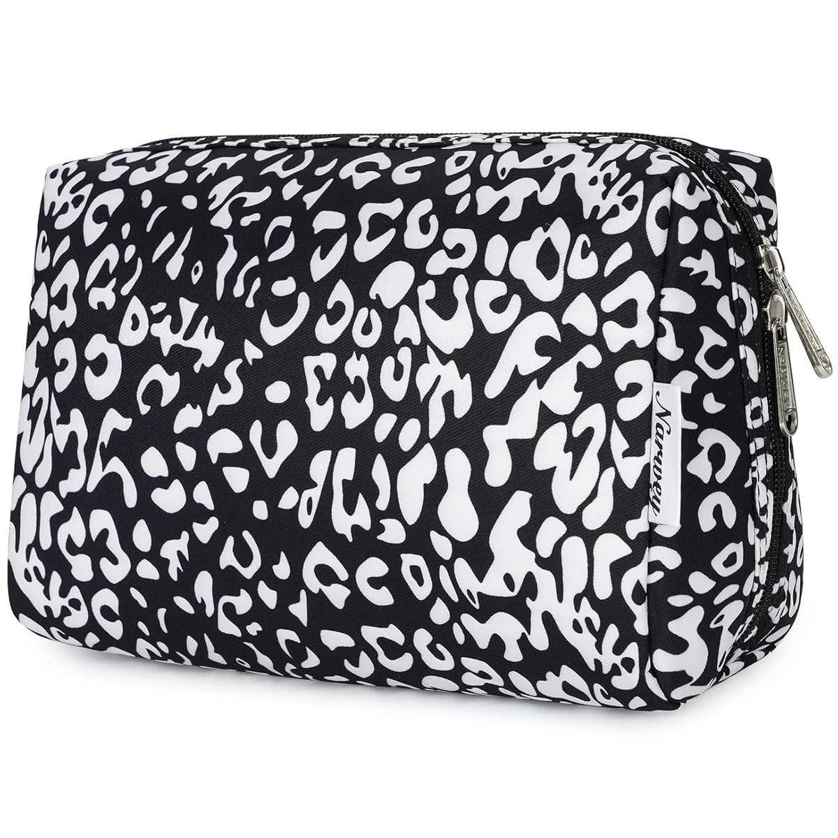 Narwey Checkered Makeup Bag Travel Cosmetic Bag Organizer Toiletry Bag Make Up Bags with Compartments for Women Girls (Large, Light Checkerboard)