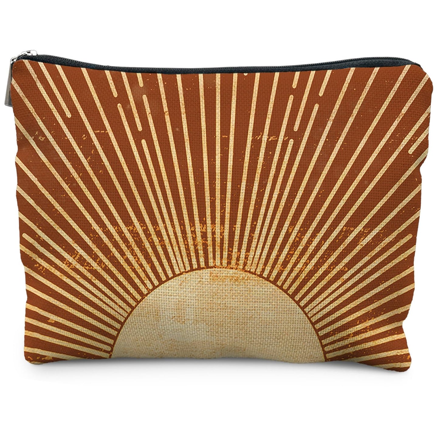 Boho Makeup Bag Gifts for Women, Sunset Leaf Aesthetic Makeup Pouch