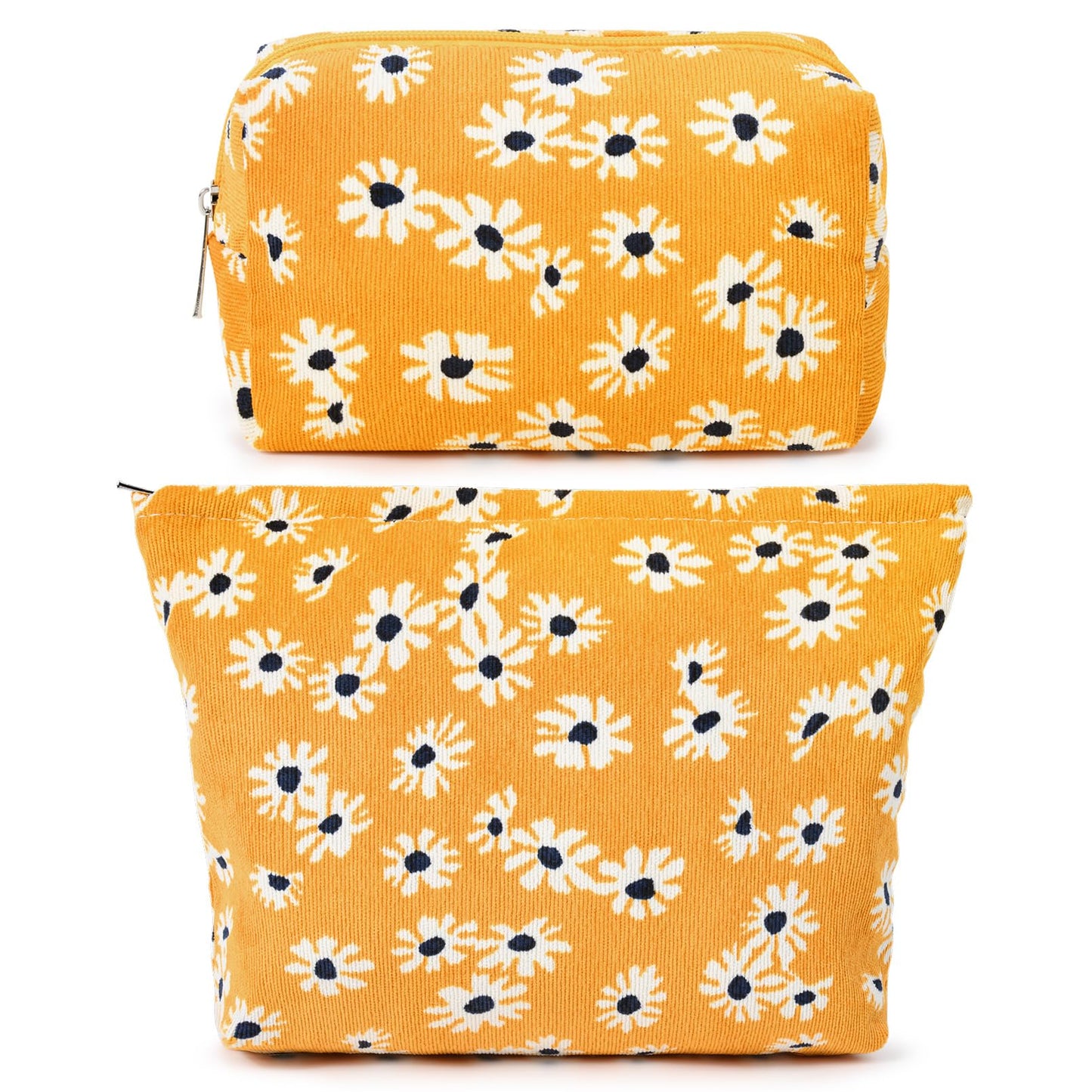 SOIDRAM 2 Pieces Makeup Bag Large Checkered Cosmetic Bag Capacity Canvas Mix Travel Toiletry Bag Organizer Cute Makeup Brushes Aesthetic Accessories Storage Bag for Women, Checkered Mix Rose Red