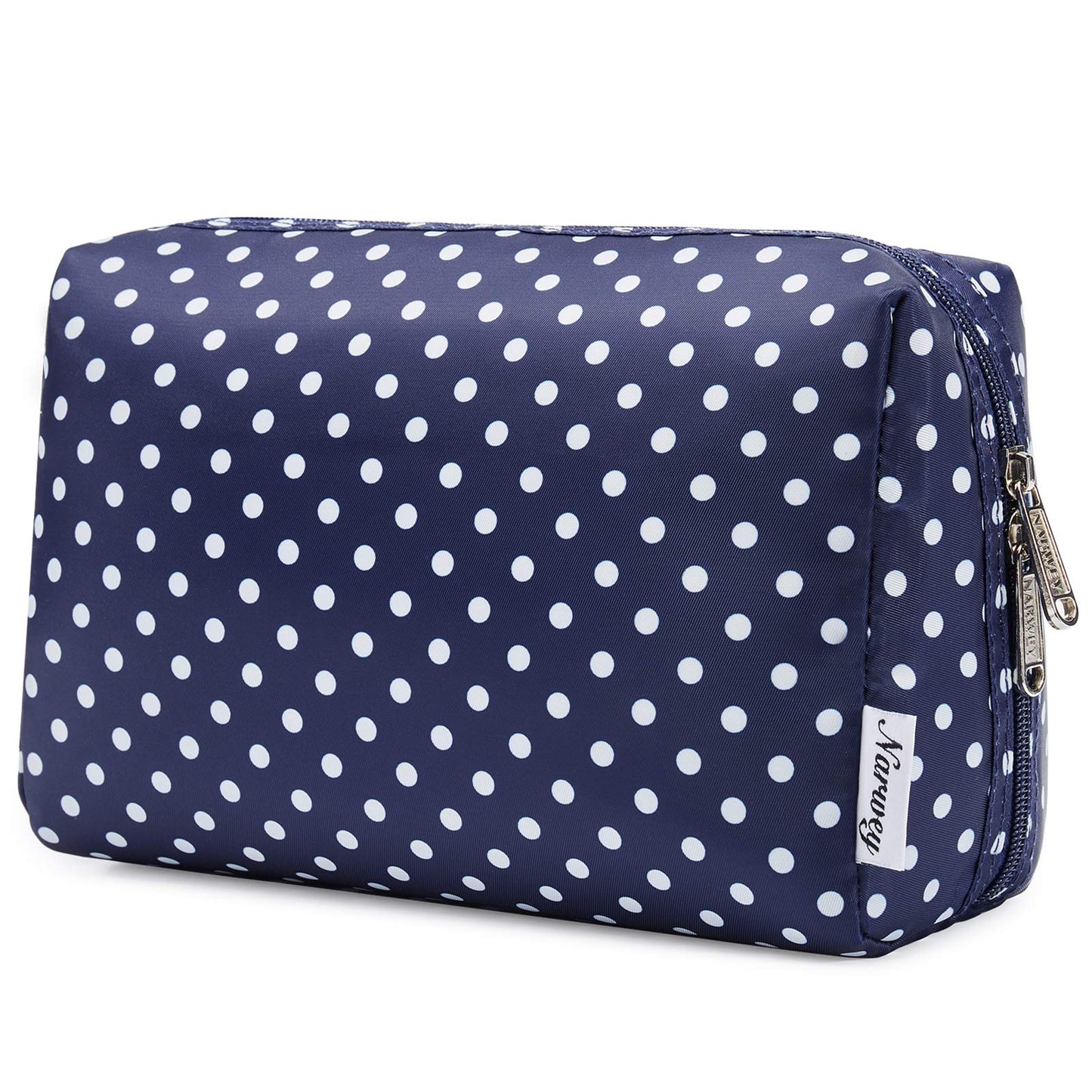 Narwey Checkered Makeup Bag Travel Cosmetic Bag Organizer Toiletry Bag Make Up Bags with Compartments for Women Girls (Large, Light Checkerboard)
