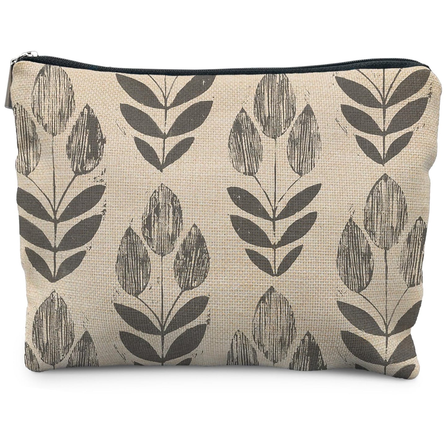 Boho Makeup Bag Gifts for Women, Sunset Leaf Aesthetic Makeup Pouch