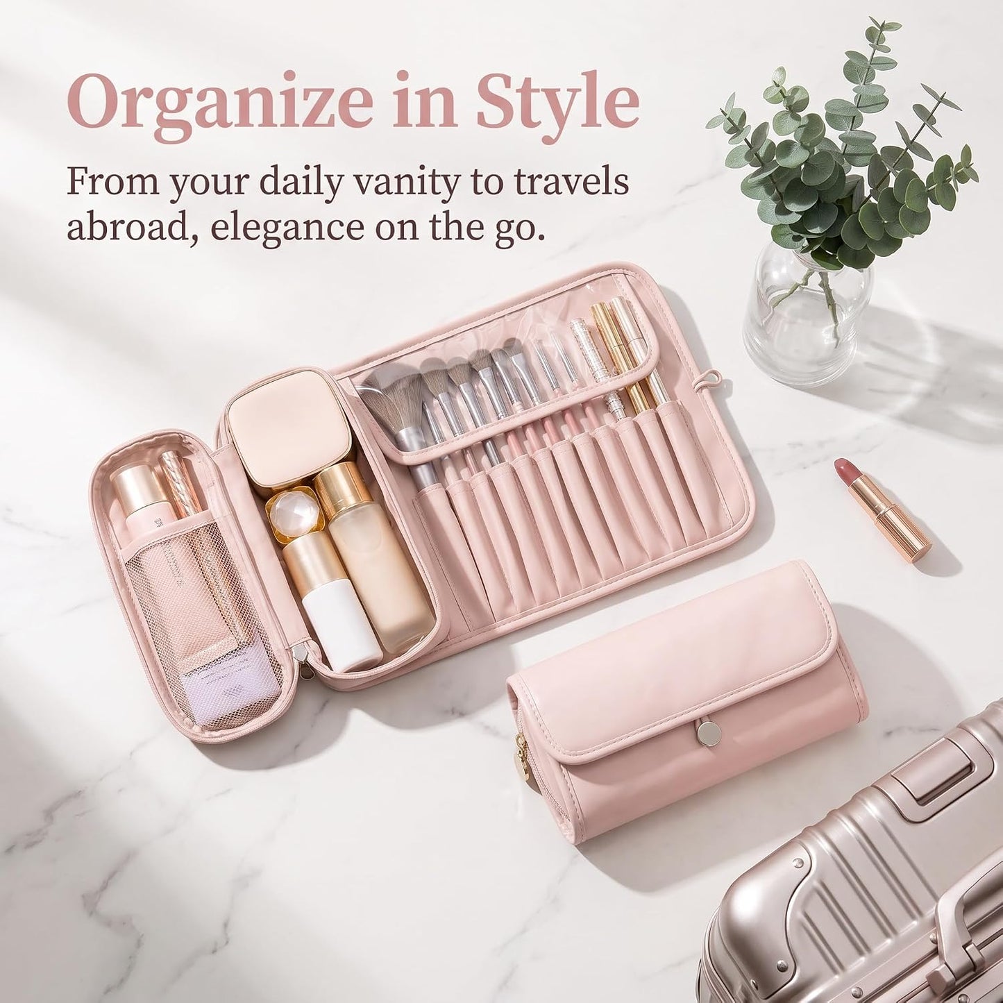 Makeup Brush Bag, Travel Makeup Brush Case