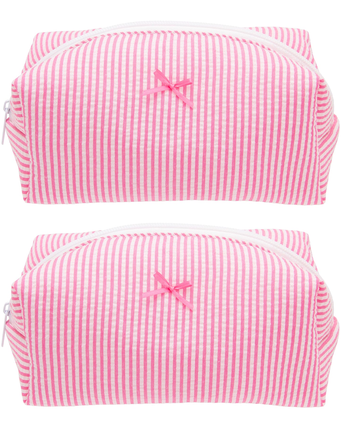 PAZIMIIK Cozy Makeup Bag for Women,Zipper Cosmetic Pouch,Stripe Blue