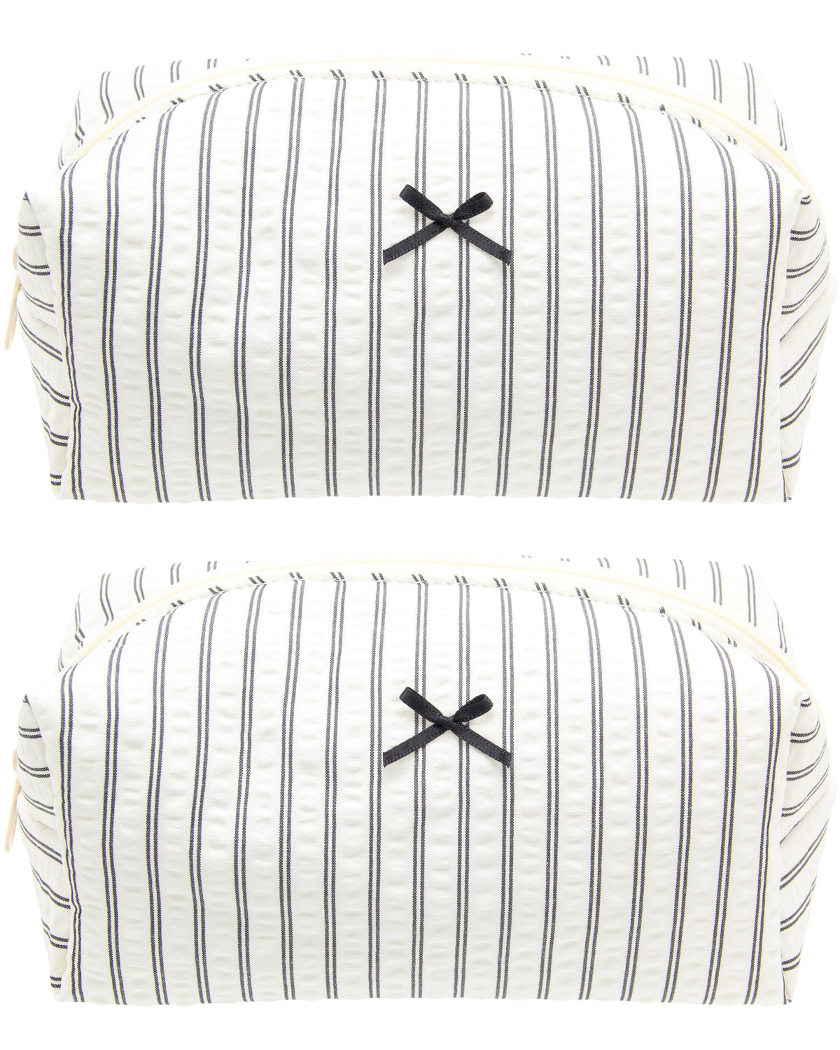 PAZIMIIK Cozy Makeup Bag for Women,Zipper Cosmetic Pouch,Stripe Blue