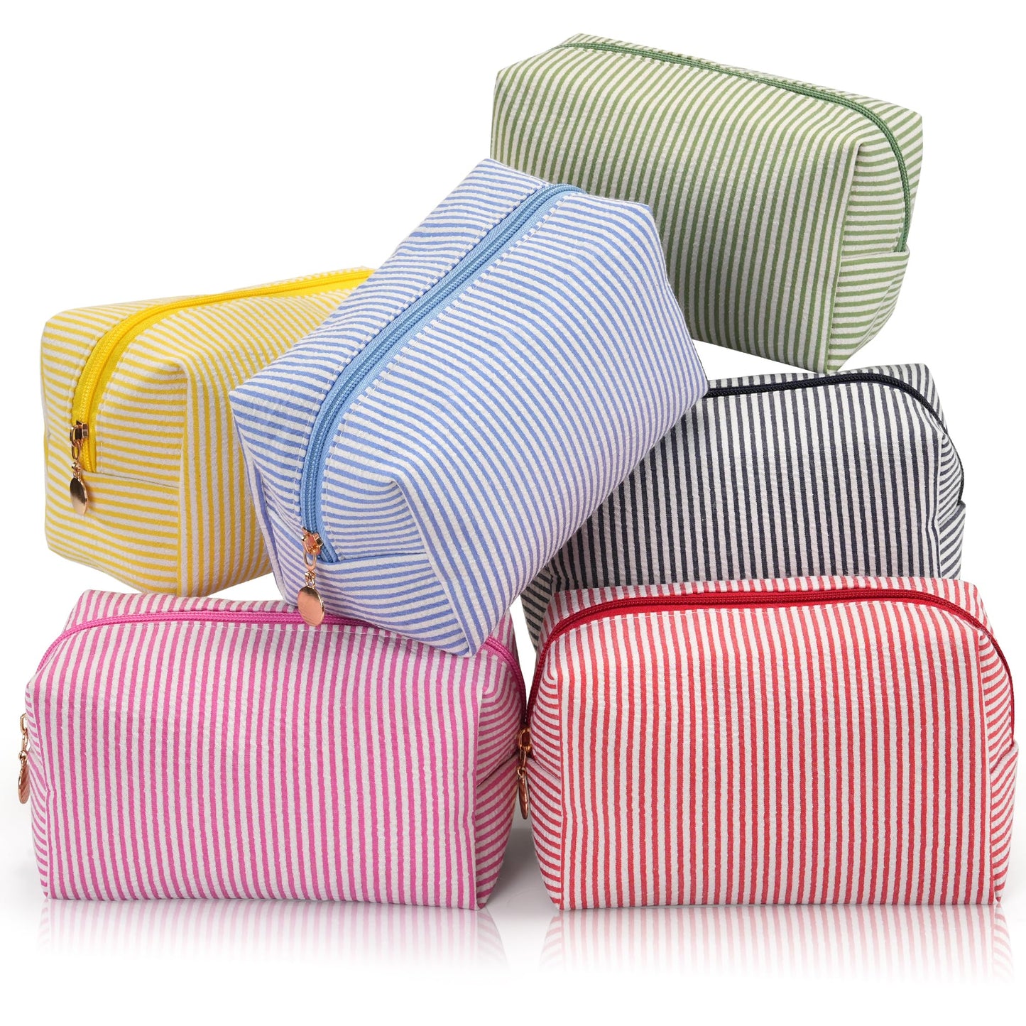 Makeup Bag Travel Toiletry Bag for Women, Small Cosmetic Bags Cute Quilted Cotton Makeup Pouch for Purse Emergency Bag Pencil Case Accessory Bag, Pastel Pink