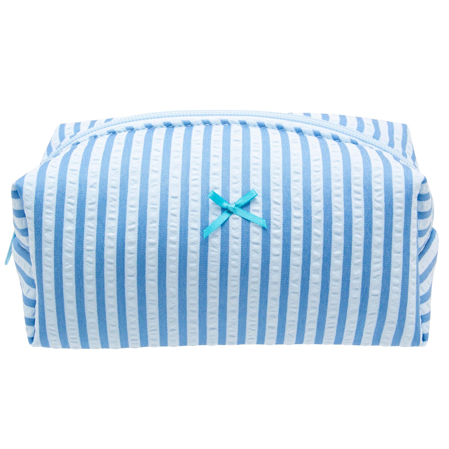 PAZIMIIK Cozy Makeup Bag for Women,Zipper Cosmetic Pouch,Stripe Blue