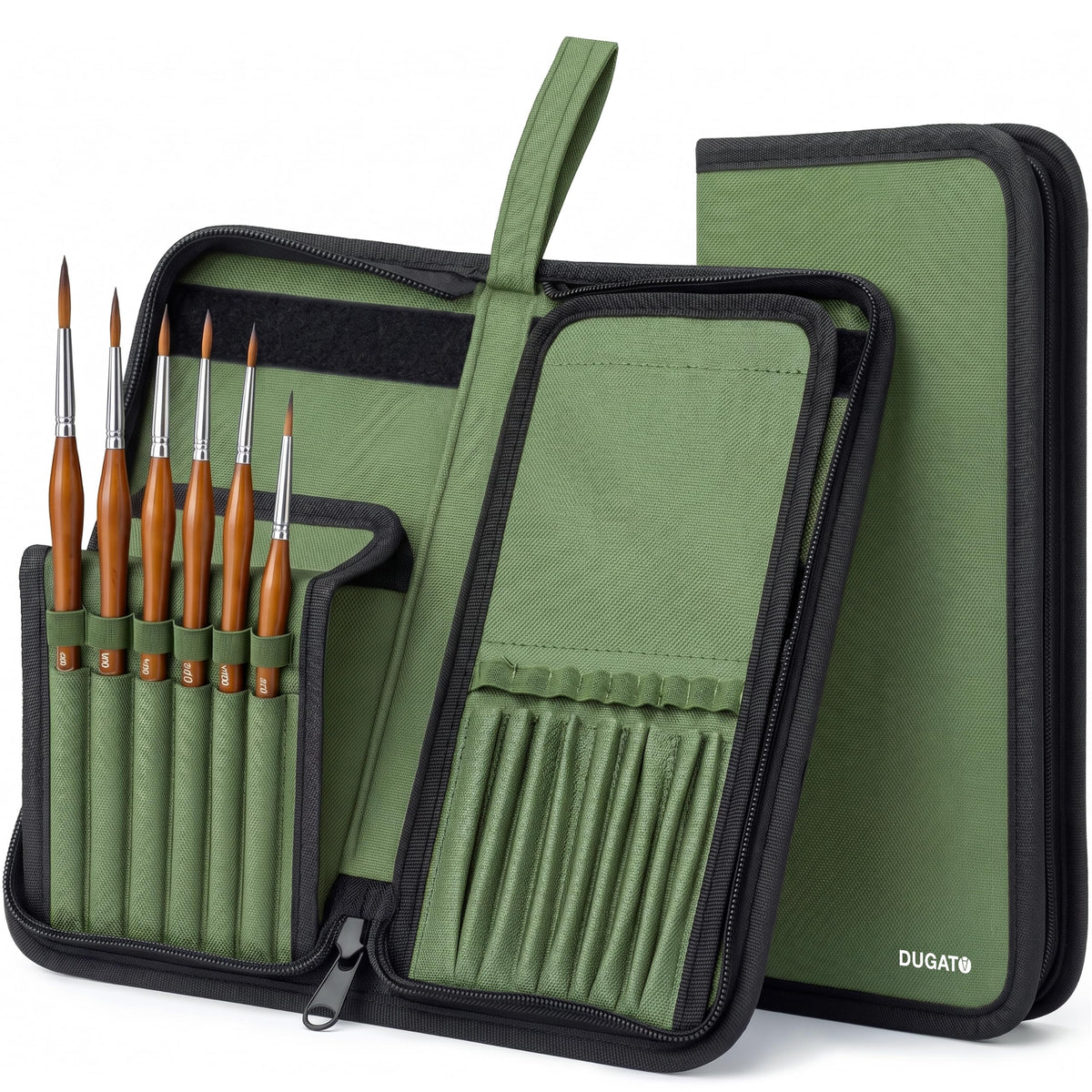 DUGATO Short Brush Holder & Organizer, Canvas Case 5.4 x 10.7 in, Blue