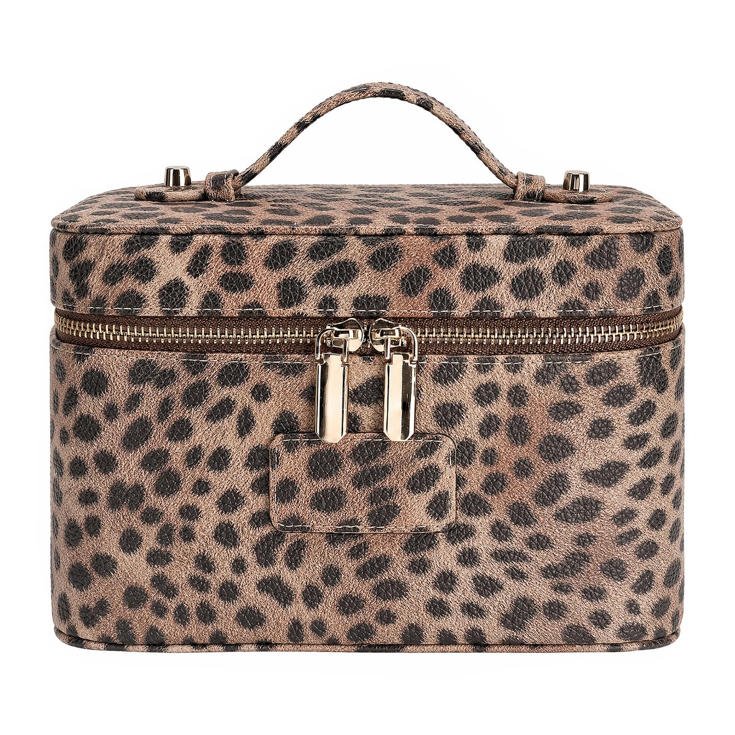 Makeup Case for Women, Leather Makeup Bag Cosmetic Case with Removable Divider, Large Capacity Waterproof Portable Travel Toiletry Make up Organizer Case