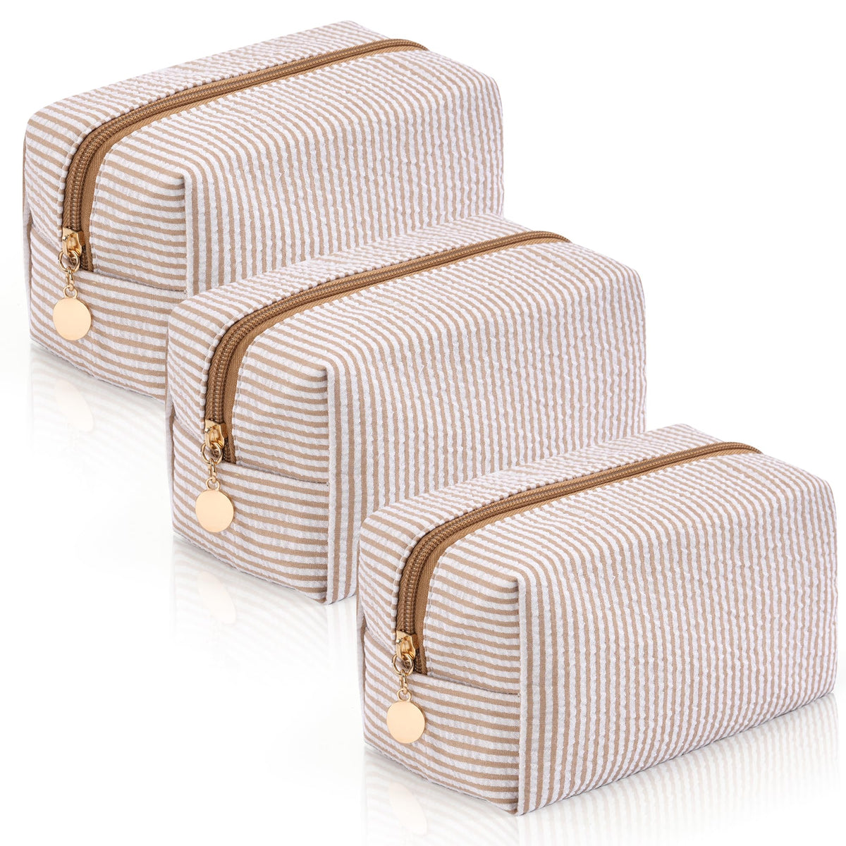 Makeup Bag Travel Toiletry Bag for Women, Small Cosmetic Bags Cute Quilted Cotton Makeup Pouch for Purse Emergency Bag Pencil Case Accessory Bag, Pastel Pink