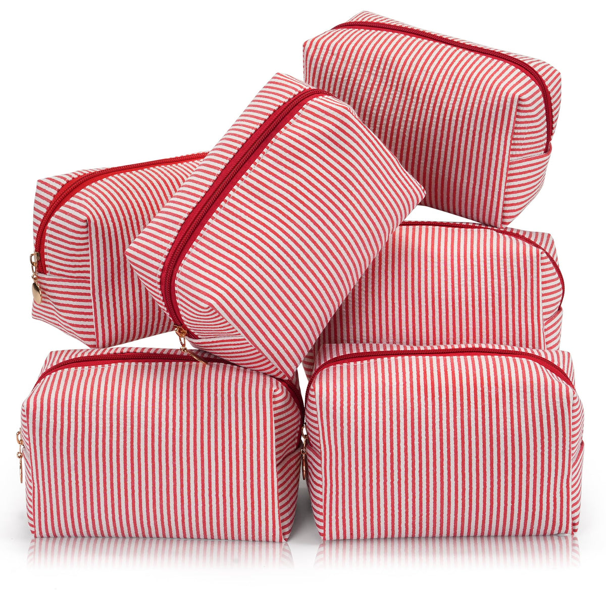 Makeup Bag Travel Toiletry Bag for Women, Small Cosmetic Bags Cute Quilted Cotton Makeup Pouch for Purse Emergency Bag Pencil Case Accessory Bag, Pastel Pink