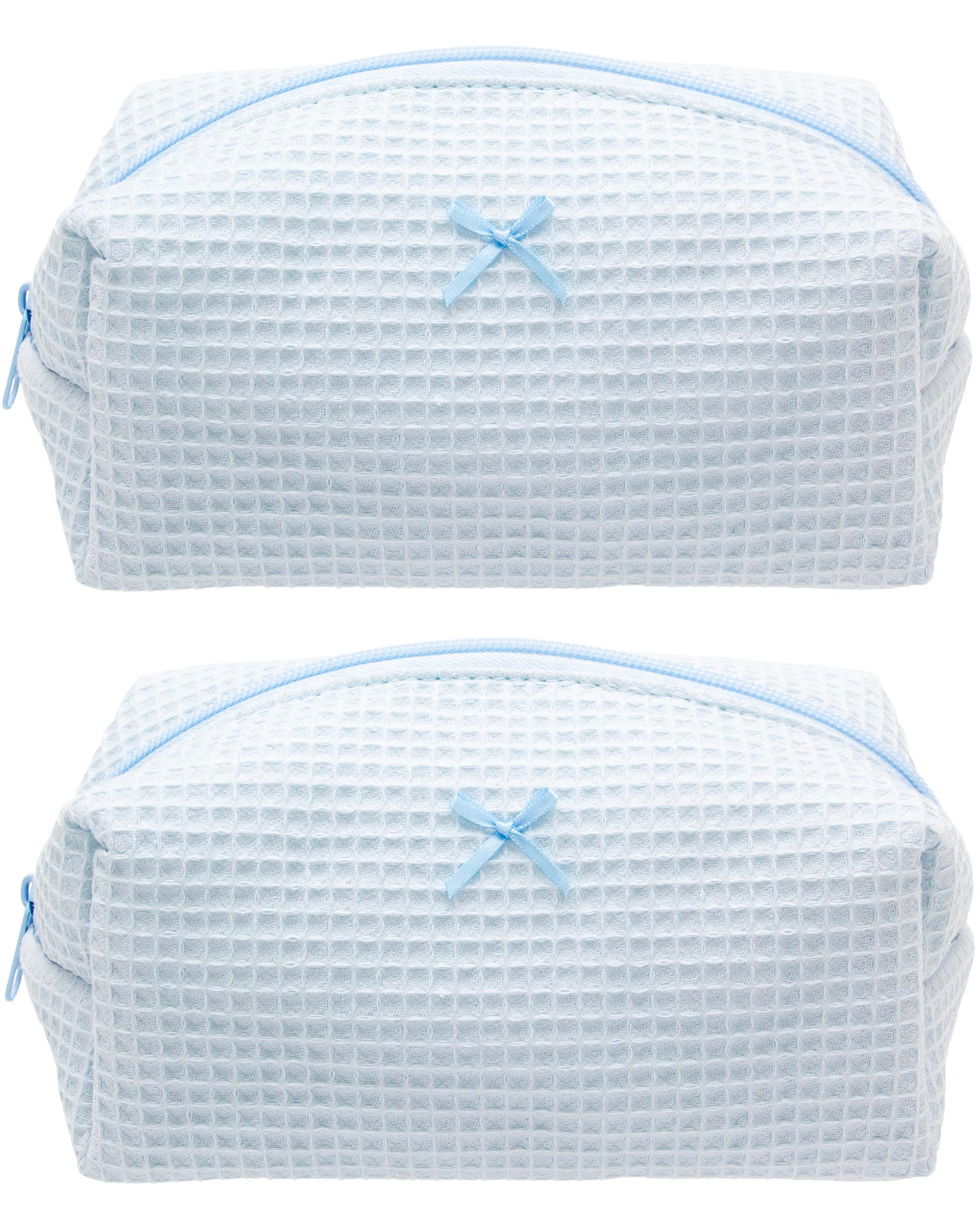 PAZIMIIK Cozy Makeup Bag for Women,Zipper Cosmetic Pouch,Stripe Blue