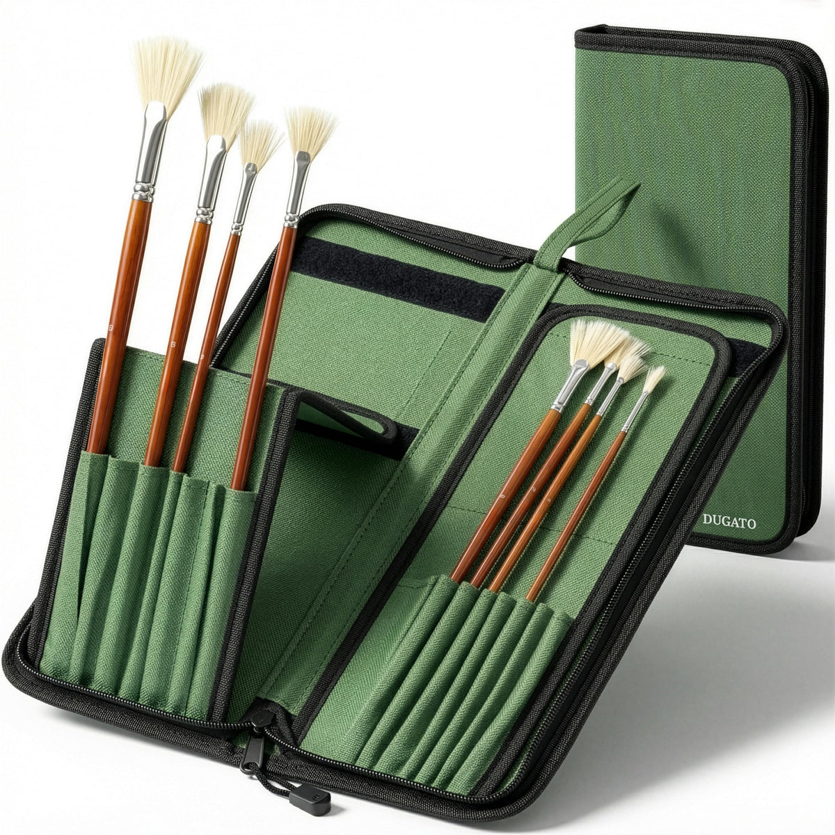 DUGATO Short Brush Holder & Organizer, Canvas Case 5.4 x 10.7 in, Blue
