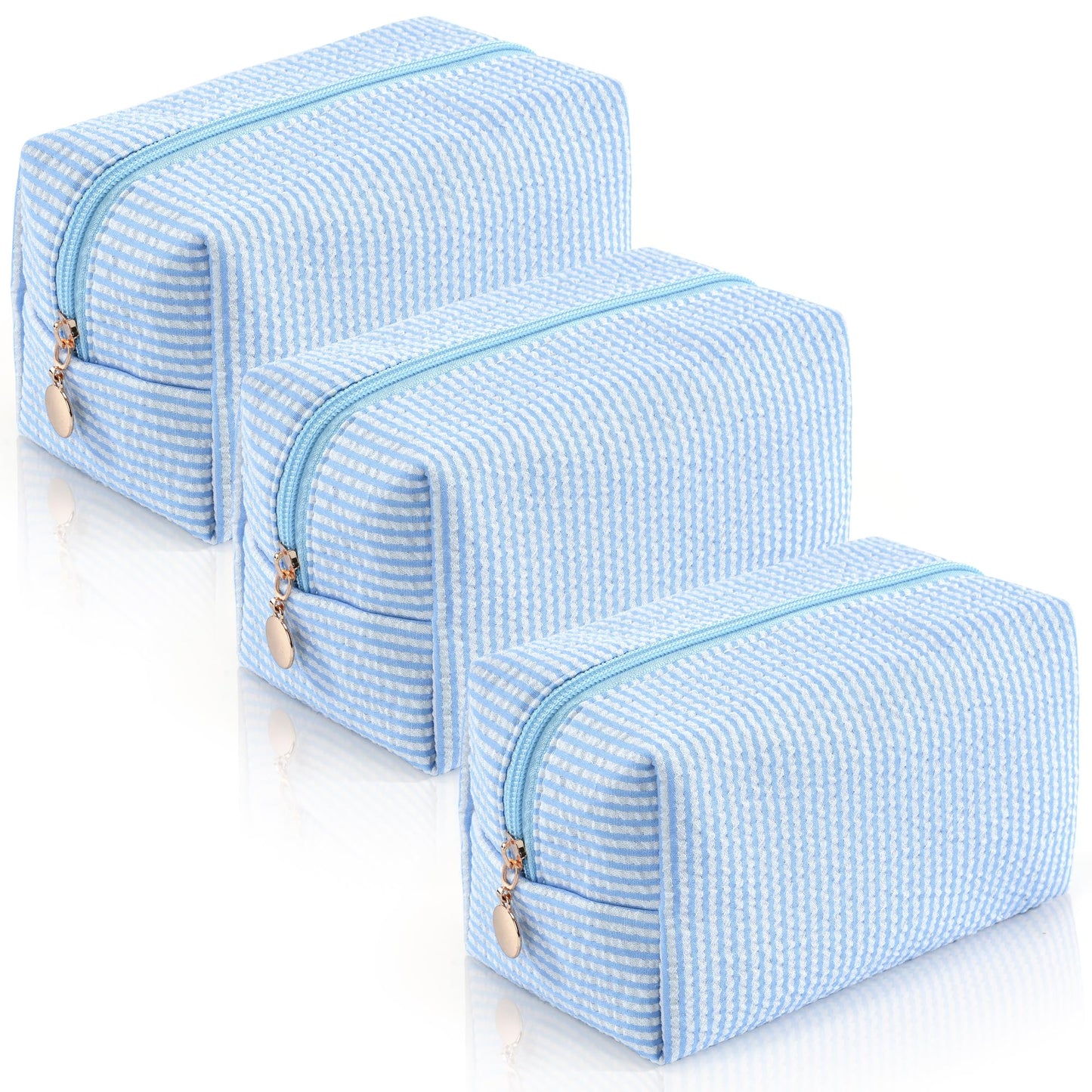 Makeup Bag Travel Toiletry Bag for Women, Small Cosmetic Bags Cute Quilted Cotton Makeup Pouch for Purse Emergency Bag Pencil Case Accessory Bag, Pastel Pink