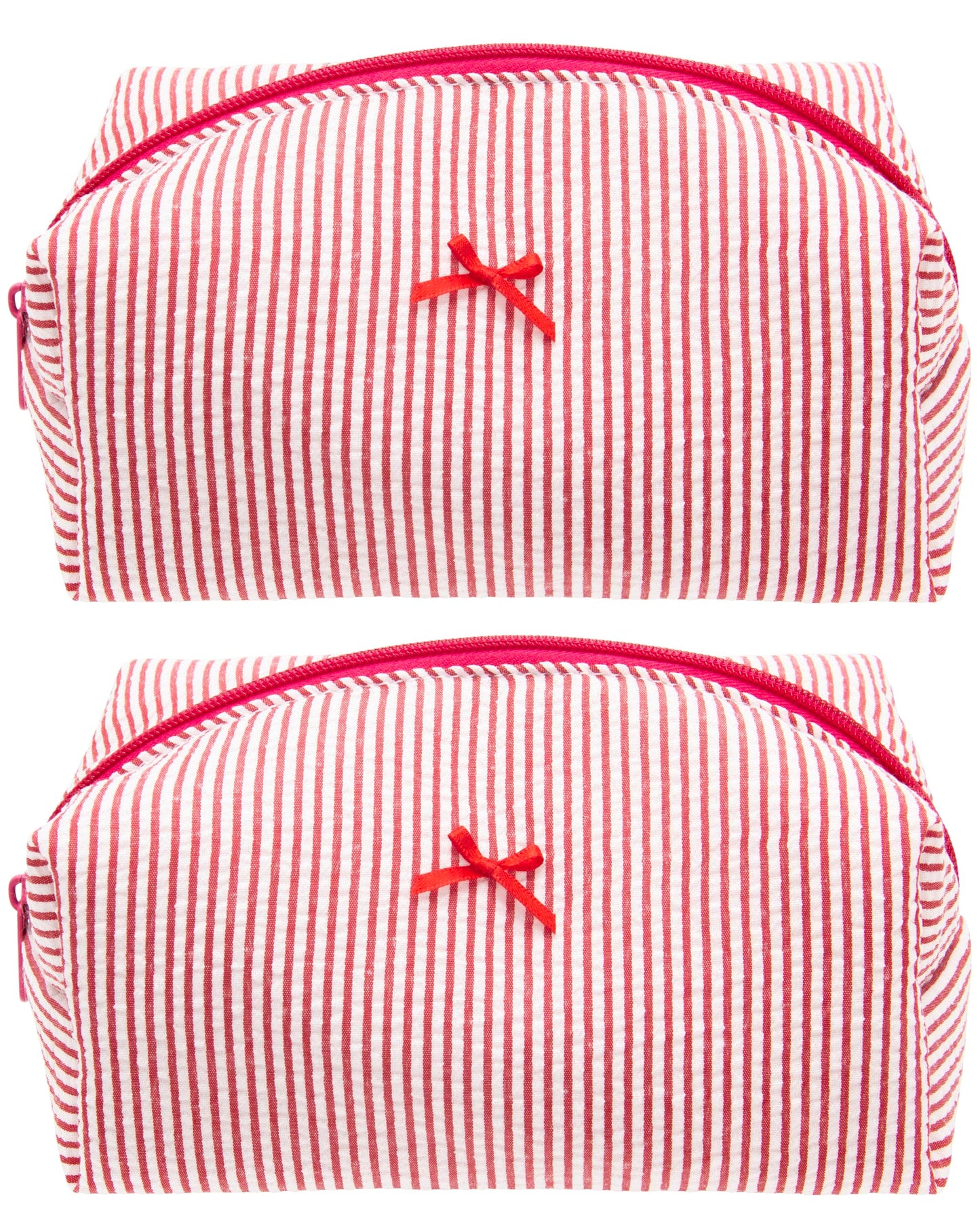 PAZIMIIK Cozy Makeup Bag for Women,Zipper Cosmetic Pouch,Stripe Blue