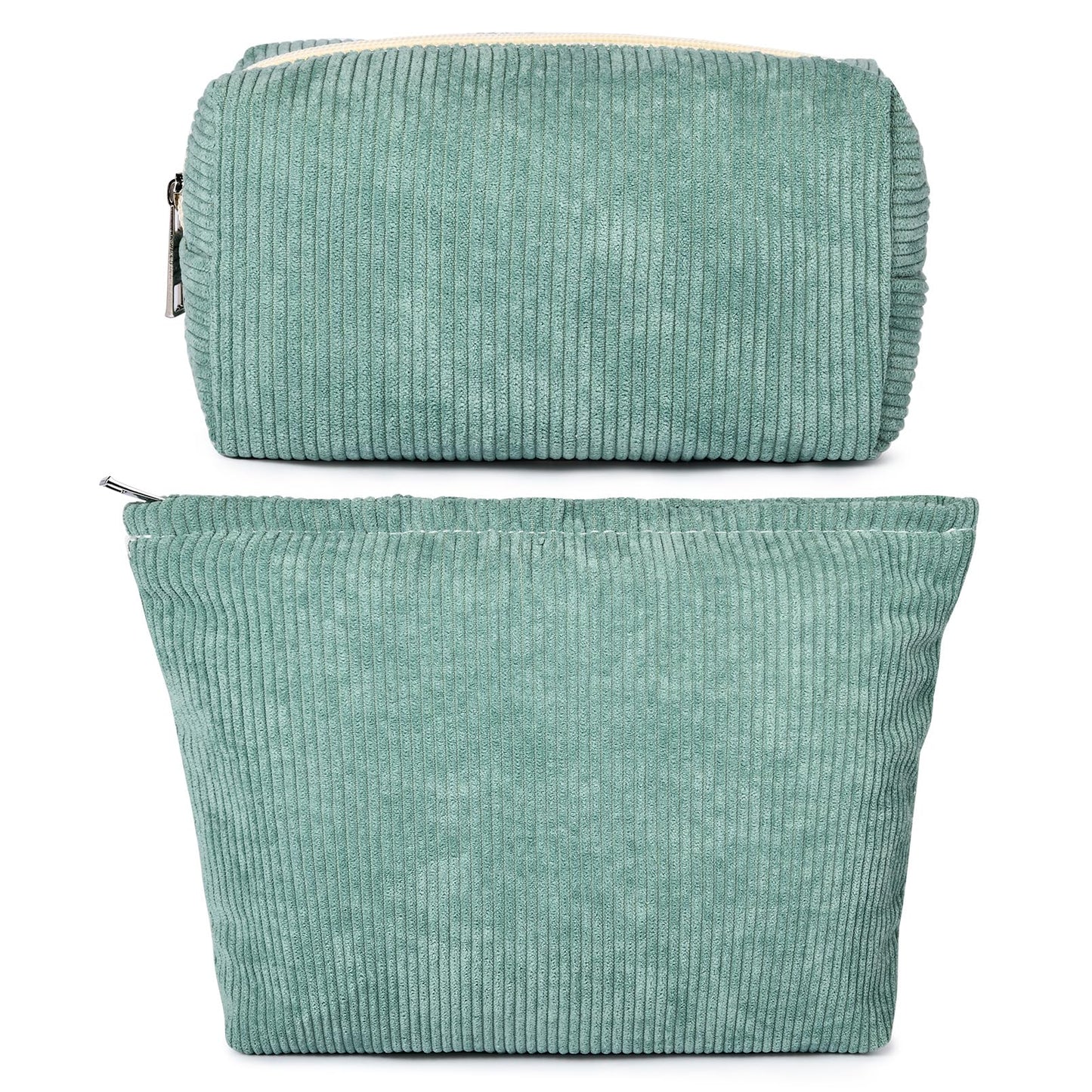 SOIDRAM 2 Pieces Makeup Bag Large Checkered Cosmetic Bag Capacity Canvas Mix Travel Toiletry Bag Organizer Cute Makeup Brushes Aesthetic Accessories Storage Bag for Women, Checkered Mix Rose Red
